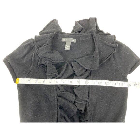 International Concepts INC Small Black Cardigan Open Front Short Sleeve 22d - Picture 6 of 9